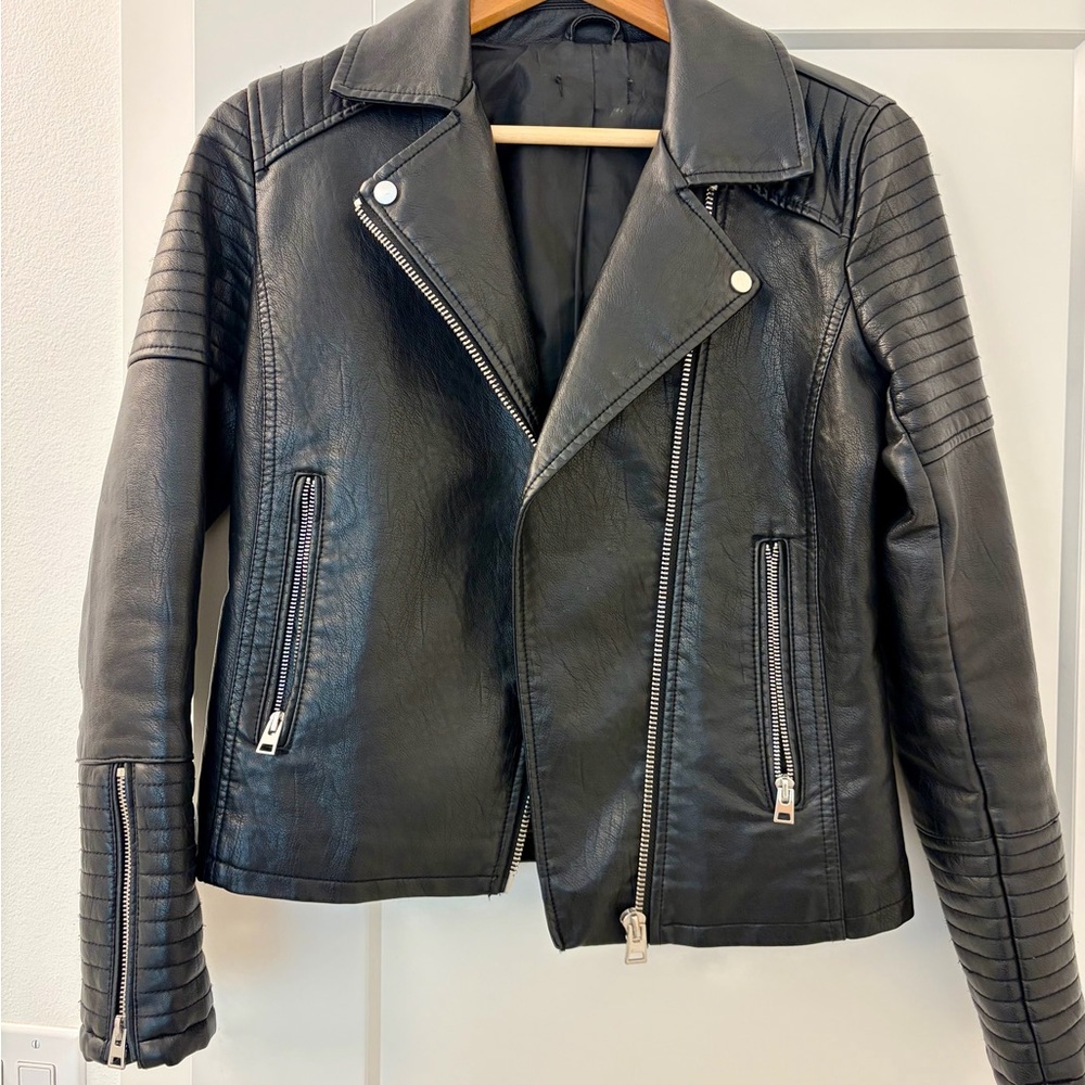 Topshop Black Leather Jacket